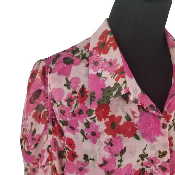 Misa Los Angeles Pink Floral Blouse - Picture 9 of 15